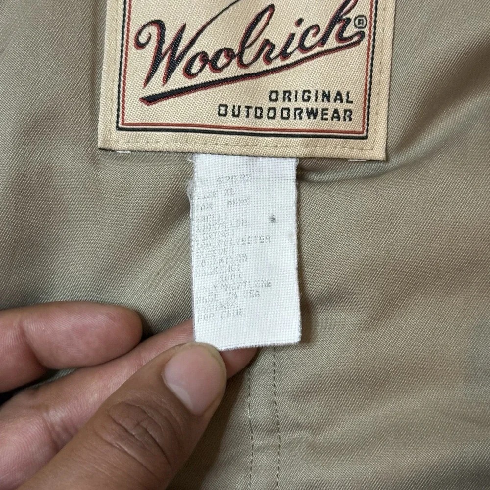 WoolRich khaki bomber Zip Up jacket Mens XL